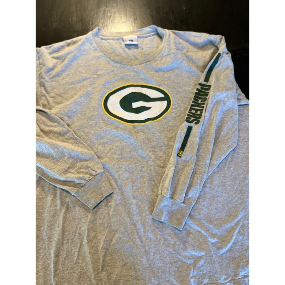 Green Bay Packers NFL Long Sleeve T Shirt Gray G Logo‎ Football Adult XLarge